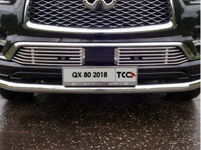 Накладка решетки радиатора 12 мм 2 шт ТСС для Infiniti QX80 2018-2021