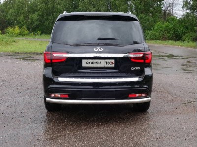 Защита заднего бампера 76 мм ТСС для Infiniti QX80 2018-2021