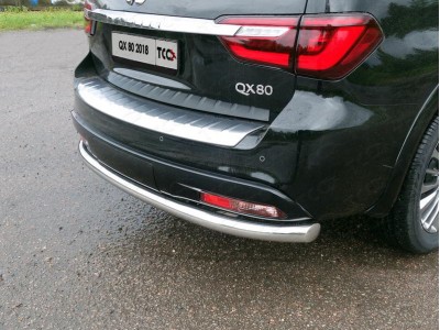 Защита заднего бампера 76 мм ТСС для Infiniti QX80 2018-2021