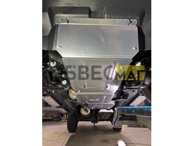 Защита картера и переднего моста (алюминий) 4мм для JAC T6/T8 Pro 2018-н.в. , Sollers ST6 2023-н.в., ST8 2.0TD 2025-н.в. (дизель) 4WD МКПП