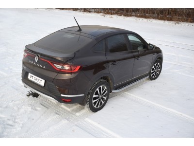 Защита порогов с алюм. площадкой d=51 мм ИСКРА (ППК) для Renault Arkana 2019-2022