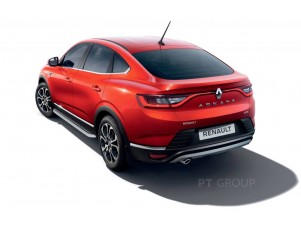 Защита порогов с алюм. площадкой d=51 мм ИСКРА (ППК) для Renault Arkana 2019-2022 №RAR330303