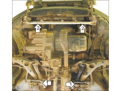 Усиленная защита картера двигателя, КПП (2 мм, сталь) для Honda CR-V 1995-2002