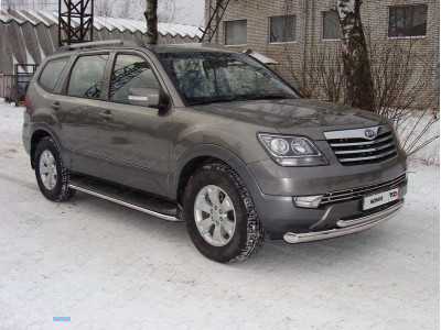 Защита передняя двойная 76-50 мм ТСС для Kia Mohave 2008-2016