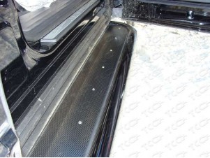Пороги с площадкой нержавеющий лист 42 мм для Kia Mohave № KIAMOH-06