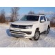 Пороги алюминиевые ТСС с накладкой серые для Volkswagen Amarok 2016-2021