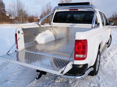 Защитный алюминиевый вкладыш в кузов автомобиля комплект ТСС для Volkswagen Amarok 2016-2021