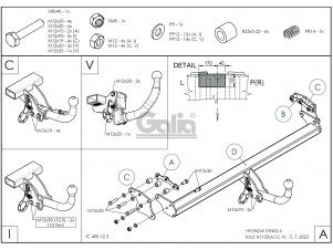 Фаркоп оцинкованный для Hyundai Ioniq 6 2022-н.в. быстросъемное крепление шара №H113C
