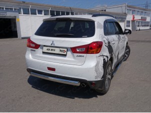 Защита заднего бампера овальная 75х42 мм для Mitsubishi ASX № MITSASX13-09