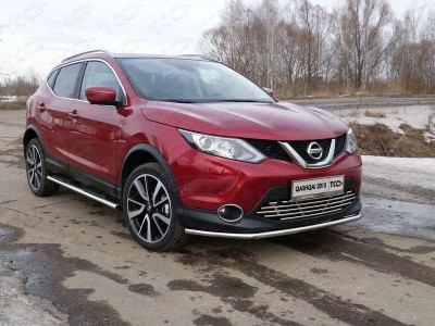 Защита переднего бампера 42 мм ТСС для Nissan Qashqai (СПБ) 2015-2019