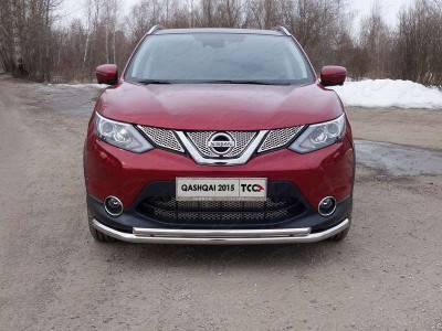 Защита передняя двойная 60-42 мм ТСС для Nissan Qashqai (СПБ) 2015-2019