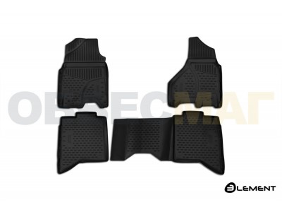Коврики 3D в салон полиуретан 4 штуки на авто сборки США Element для Dodge Ram Crew Cab 2018-2021
