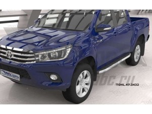 Пороги алюминиевые Alyans для Toyota Hilux № TOHL.47.3432