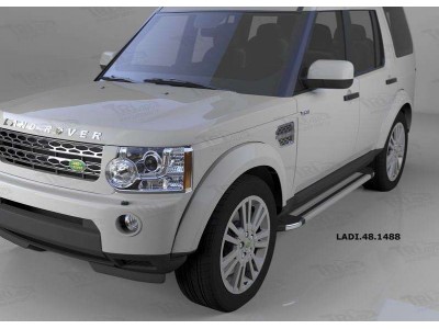 Пороги алюминиевые Brillant серебристые для Land Rover Discovery 3/4 2005-2016