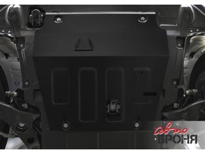Защита картера + КПП (сталь) + комплект крепежа для Geely Atlas Pro 2021-2024 (V - 1.5T Hybrid, АКПП, полный привод), Geely Azkarra (V - 1.5T Hybrid, АКПП, полный привод), Belgee X70 2024-н.в.