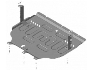 Защита картера двигателя и КПП (1,5 мм, сталь) для FAW Bestune T55 2023-н.в. №53904