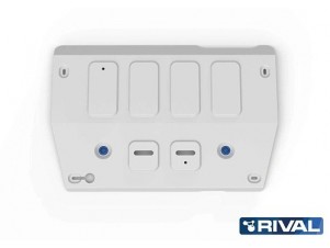Защита картера + комплект крепежа, Rival, Алюминий для FAW Bestune T55,  V-1.5, робот, 2021-н.в., бензин №333.8013.1