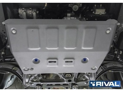 Защита картера + комплект крепежа, Rival, Алюминий для FAW Bestune T55,  V-1.5, робот, 2021-н.в., бензин