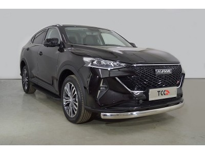 Защита передняя нижняя (овальная) 75х42 мм ТСС для Haval F7 2022 – н.в.
