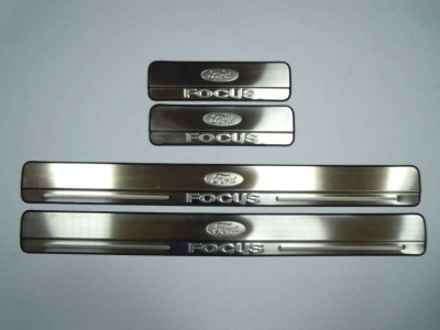 Накладки на дверные пороги JMT с логотипом для Ford Focus 2 2005-2011