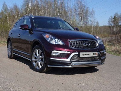 Защита передняя двойная 42-42 мм ТСС для Infiniti QX50 2016-2017