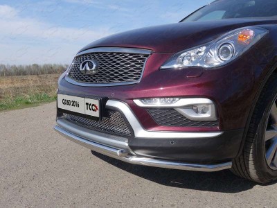 Защита передняя двойная 42-42 мм ТСС для Infiniti QX50 2016-2017