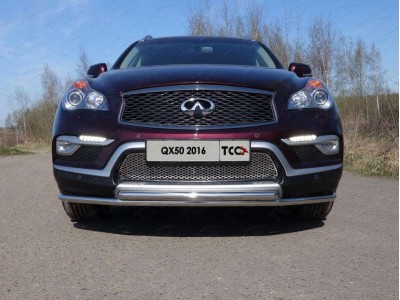 Защита передняя двойная 42-42 мм ТСС для Infiniti QX50 2016-2017