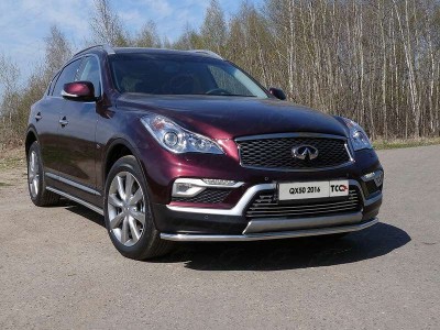 Защита переднего бампера 42 мм ТСС для Infiniti QX50 2016-2017