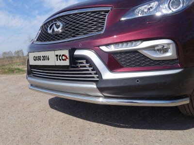 Защита переднего бампера 42 мм ТСС для Infiniti QX50 2016-2017