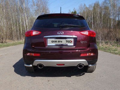 Защита задняя уголки 42 мм ТСС для Infiniti QX50 2016-2017