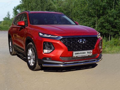Защита переднего бампера 60 мм для Hyundai Santa Fe 2018-2020