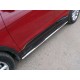 Пороги овальные с накладкой 75х42 мм для Hyundai Santa Fe 2018-2021