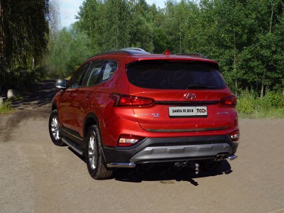 Защита задняя уголки 60 мм для Hyundai Santa Fe 2018-2020