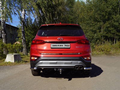 Защита задняя уголки 60 мм для Hyundai Santa Fe 2018-2020