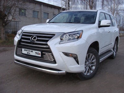 Защита передняя овальная 75-42 мм ТСС для Lexus GX460 2014-2019
