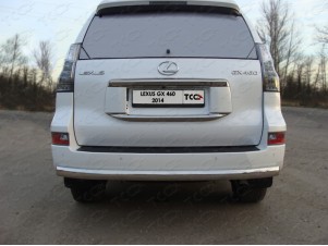 Защита заднего бампера овальная овальная 75-42 мм для Lexus GX460 № LEXGX46014-06