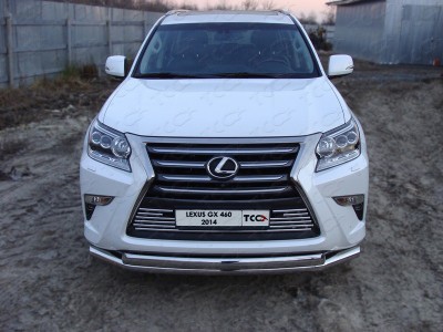 Защита передняя двойная 76-75 мм ТСС для Lexus GX460 2014-2019