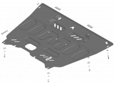 Защита картера двигателя и КПП (1,5 мм, сталь) для GAC GS8 2023-н.в., GAC M8 2023-н.в.