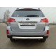 Защита заднего бампера овальная 75х42 мм ТСС для Subaru Outback 2012-2014