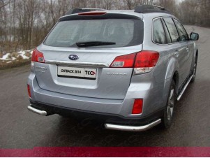 Защита заднего бампера уголки 60 мм для Subaru Outback № SUBOUT14-09