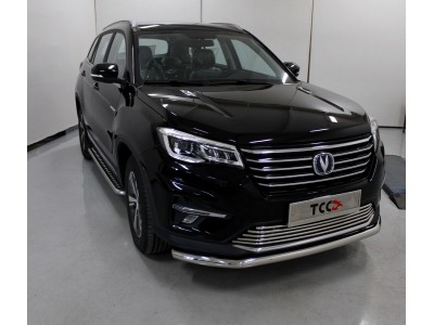 Защита переднего бампера 60 мм ТСС для Changan CS75 2020-2021
