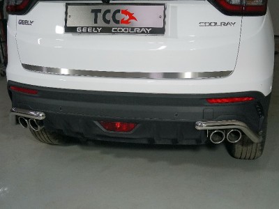 Накладка на заднюю дверь лист шлифованный  ТСС для Geely Coolray 2019-2021