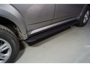 Пороги алюминиевые Slim Line Black для Haval H5 № HAVH520-33B
