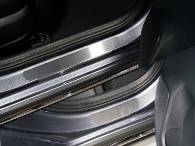 Накладки на пороги лист шлифованный 4 шт ТСС для Kia Rio X 2020-2021