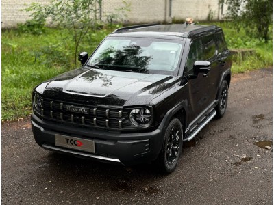 Пороги алюминиевые с пластиковой накладкой (карбон серебро) 1720 мм для Haval H3 1.5 2WD 2024-н.в.