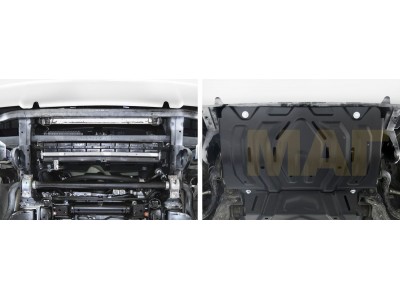 Защиты радиатора АвтоБроня 2 мм для Mitsubishi L200/Pajero Sport/Fiat Fullback 2015-2020