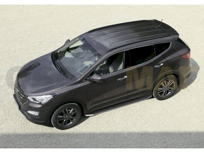 Пороги алюминиевые Rival Premium для Hyundai Santa Fe 2006-2012