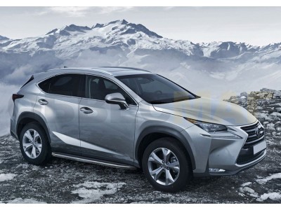 Пороги алюминиевые Rival Premium для Lexus NX-200/200t/300h 2014-2021