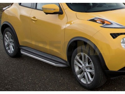 Пороги алюминиевые Rival Premium на 4х4 для Nissan Juke 2010-2018