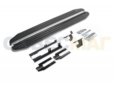 Пороги алюминиевые Rival Premium для Nissan Qashqai/Qashqai +2/X-Trail T31 2007-2015